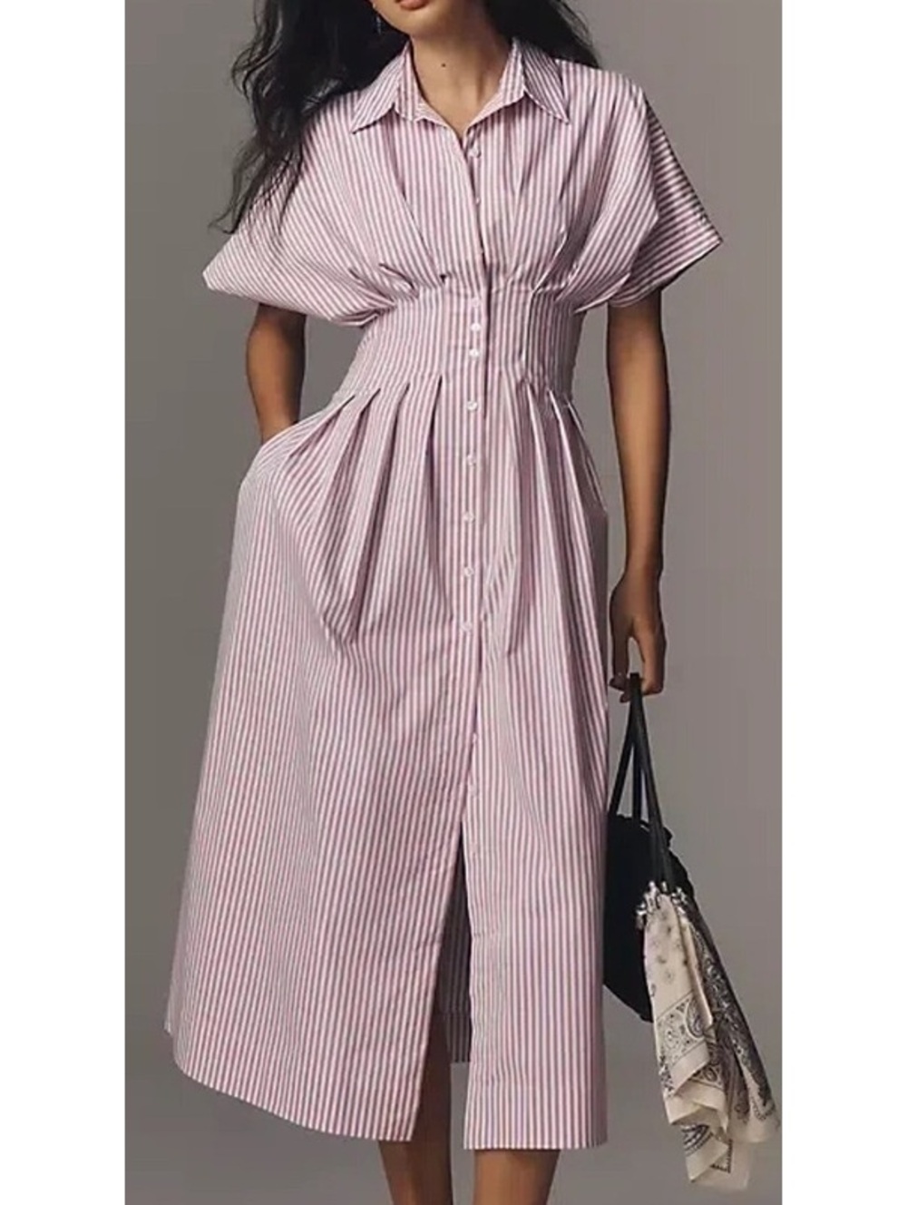 Exquise Anthropologie Tobie Dress - Lavender Stripe